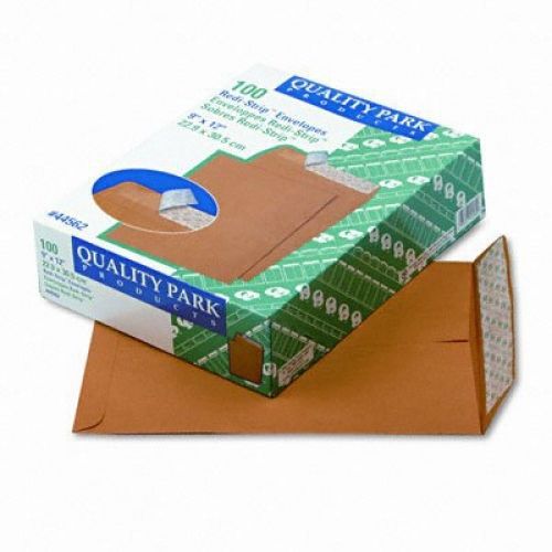 Quality park redi-seal 9 x 12 inch 28 lb kraft catalog envelopes 100 count for sale