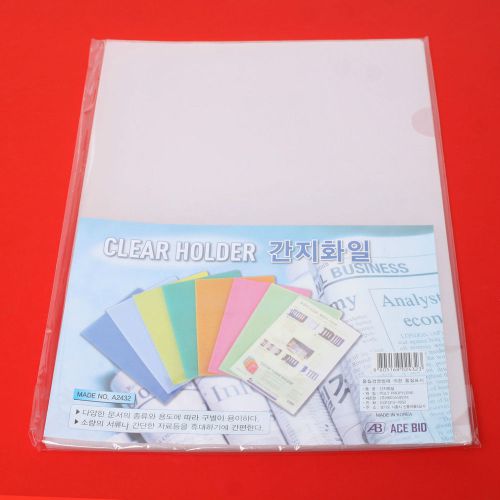 10 Pcs Clear A4 Size Paper Holder White Plastic File Folder Document Folde Korea