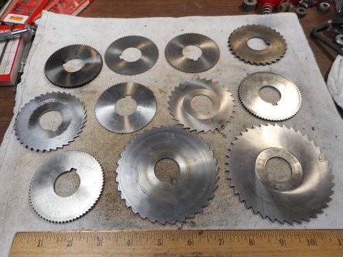 MACHINIST 11 Pc. LOT METAL SLITTING SLOTTING SAW MILLING CUTTERS