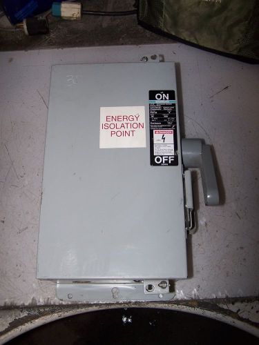 SIEMENS 30 AMP FUSED SAFETY SWITCH 600 VAC 20 HP 3 PHASE F351H