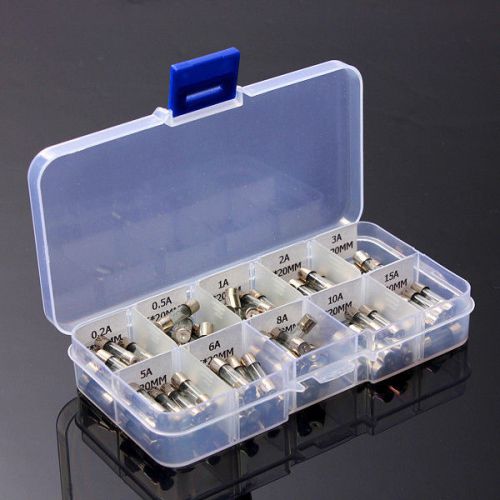 New 100pcs 5x20mm electrical fuse amp fast-blow glass fuse box for sale
