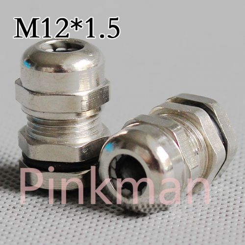10pcs metric system m12*1.5 nickel brass cable glands apply to cable 3-6.5mm for sale