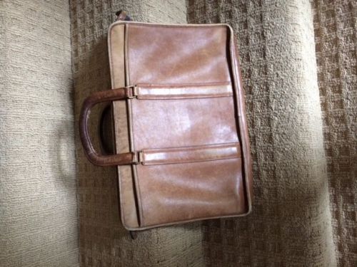 Vintage Coach Tan Leather Soft Sided Briefcase - Used