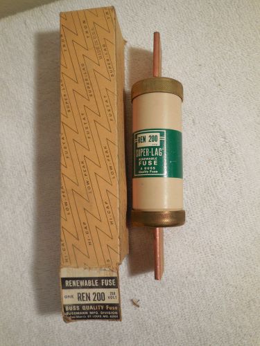 NOS - BUSSMANN Buss REN-200 Amp 250V 200 AMP Super-Lag RENEWABLE FUSE