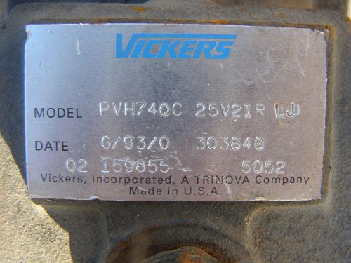 Vickers Hydraulic Piston Pump PVH74QC  25V21R LJ Used Rebuild Parts Core