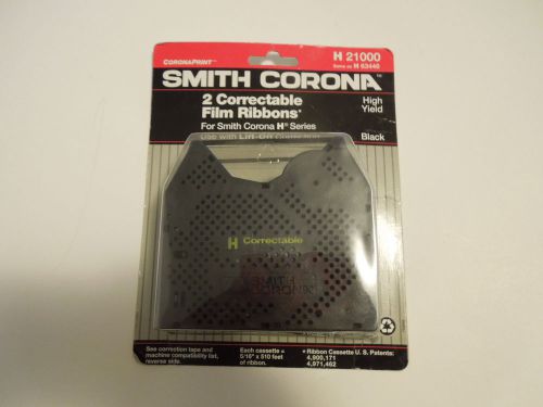 Genuine Smith Corona High Yield Correctable Type Writer Ribbon 2 pak H21000 Blck