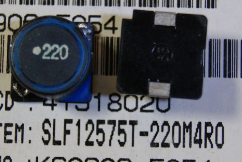 12pcs 22uH inductor coil smd 4A 0.026 ohm SLF12575T220M 12.5x12.5 H 7.5  TDK