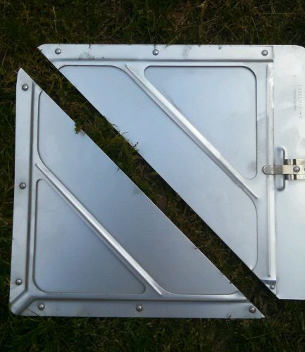 2 split placard holders for roll up door - 14-1/8&#034;Hx12-1/2inW-  new - aluminum
