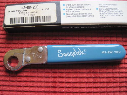 SWAGELOK MS-RW-200 7/16&#034;  Ratchet Wrench for tubing fittings