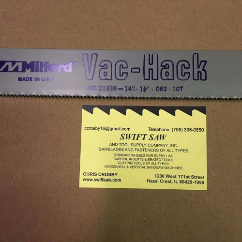 10pcs- 14&#034; x 1-1/4&#034; x .062 x 10t power hack saw blade milford vac-hack bi-metal for sale