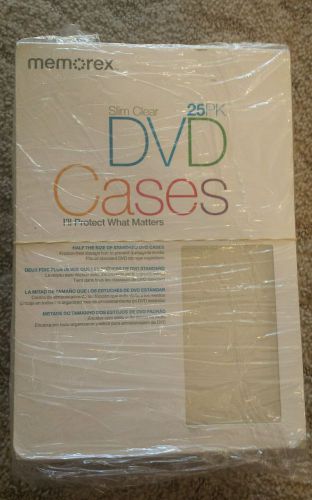 Memorex Slim DVD Video Storage Cases Clear 24 pack-25 pack missing one FREE Ship