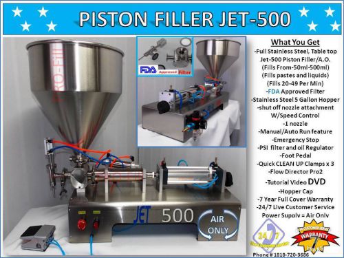 Piston Filler Single Head A/O JET-500-Perfume Non-Flammable Fills Liquid, Paste