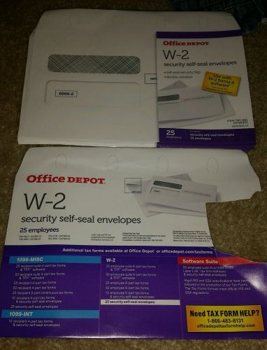 **272** LOT Office Depot Brand W-2 Form Self-Seal Envelopes Security Tinting