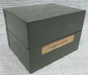 Old Oxford Industrial Steel Metal Mid-Century 3x5 Card File Recipe Box FREE S/H