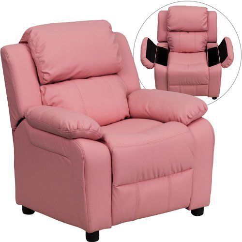 Flash Recliners Furniture BT-7985-KID-PINK-GG Deluxe Heavily Padded Contemporary