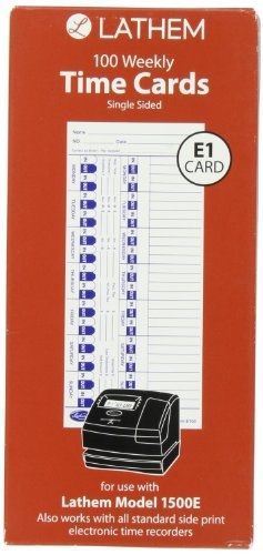 Lanthem Lathem Time Universal Time Card, White, 100 per Pack (E100)