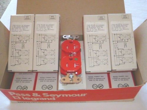 X10 Legrand Pass &amp; Seymour Slater Hospital Grade Plugs Recepticals 20A 125V Red