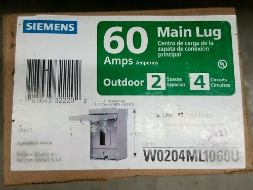 Siemens 60 amp main lug new in box