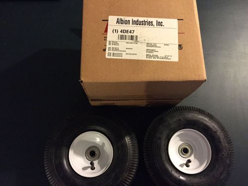PAIR OF ALBION SO1062710G Tubed Pneumatic WHEELS 10 IN&#034; QTY 2 4DE47