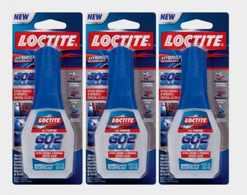 *3*  1.75oz loctite go2 glue all purpose clear adhesive hybrid tech poly 1661510 for sale