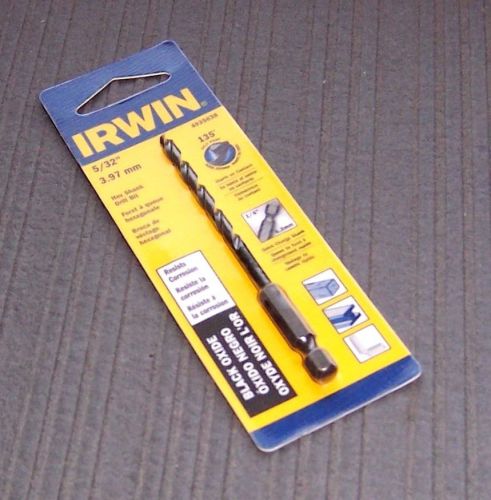 Irwin 4935638 5/32&#034; black oxide drill bit with 1/4&#034; quick change hex shank for sale