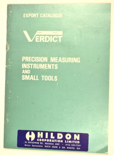 Export catalog verdict: precision measuring instruments &amp; small tools 1950&#039;s for sale