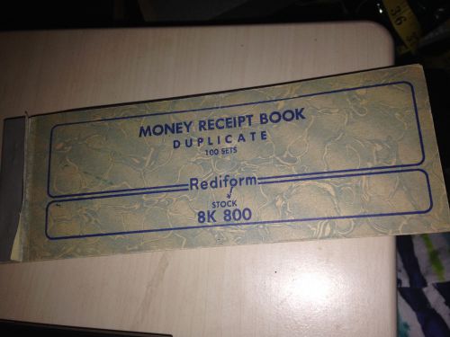 VINTAGE MONEY RECEIPT BOOK DUPLICATE CARBON REDIFORM 8K 800