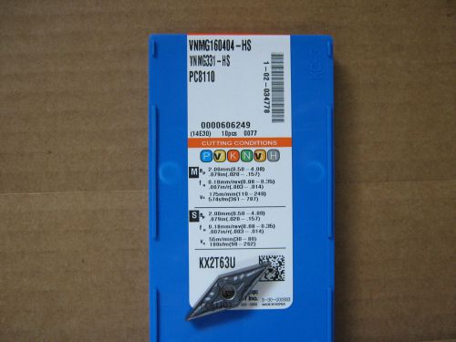 Korloy vnmg160404-hs  nc8110 stainless steel/hr turning inserts .015&#034; rad  new!! for sale