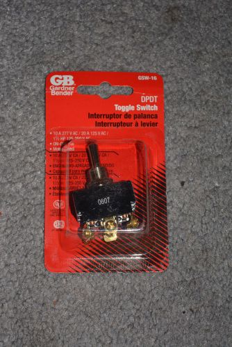 GARDNER BENDER GB MOTOR RATED ON OFF TOGGLE SWITCH GSW-16 DPDT NEW IN BLISTER