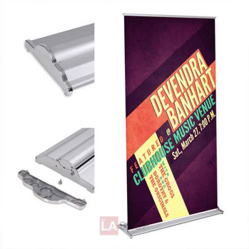32&#034; x 79&#034; deluxe aluminum rollup retractable banner stand 604 for sale