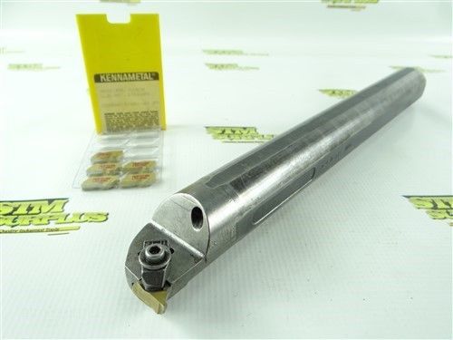Kennametal indexable coolant thru threading boring bar 1-1/2&#034; shank + 5 inserts for sale