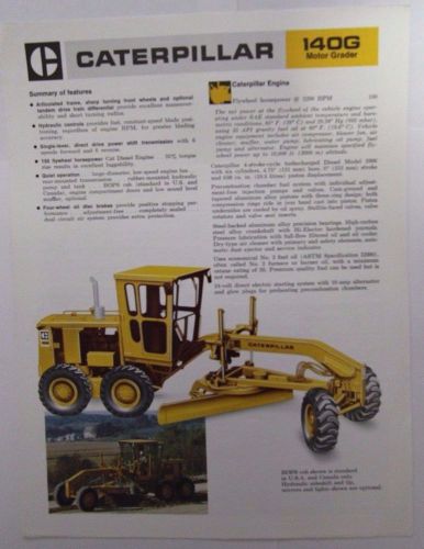 Caterpillar 140G Motor Grader Original Sales/specification Brochure