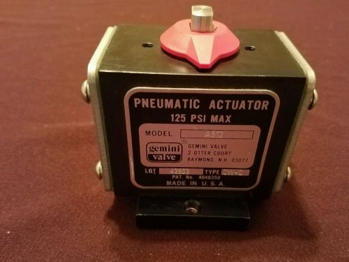 Gemini Valve A512  CW-C 125psi max. Pneumatic Actuator 3/4&#034; Tc  Never Used