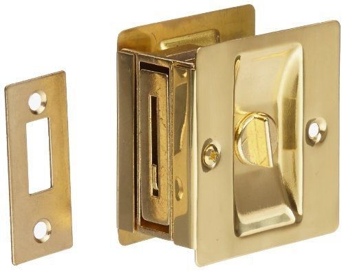 Rockwood 891.3 brass pocket door privacy latch, 2-1/2&#034; width x 2-3/4&#034; height, for sale