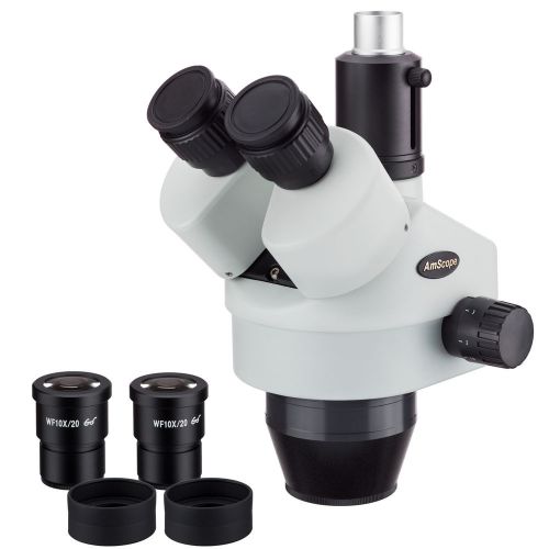 Amscope sm745t 7x-45x trinocular zoom stereo microscope head for sale