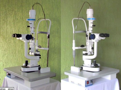 Superior slit lamp 3 step haag streit type with wooden base free ship worldwide for sale