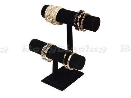 Black Velvet Bracelet Display 2 Bars JWVE2BARS