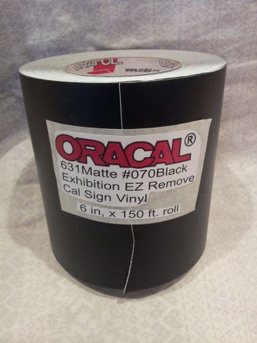 ORACAL 631 Matte #070 Black 6&#034; x 150 ft. roll Exhibition EZ Remove Sign Vinyl