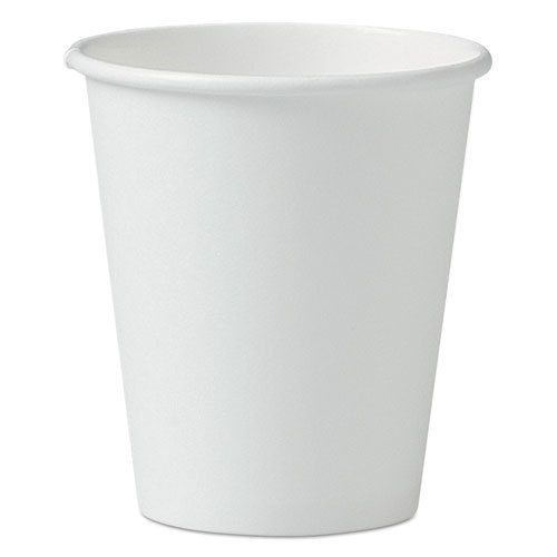&#034;Single-Sided Poly Paper Hot Cups, 6oz, White, 50/pack, 20 Packs/carton&#034;