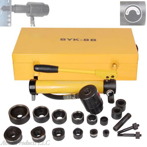 Heavy Duty Industrial Hydraulic Hole Punch Driver Conduit Wire Box Knockout Kit
