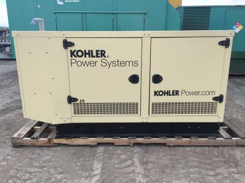 –25 kw kohler generator, sound attenuated, phase 1, unused surplus unit- 0 ho... for sale