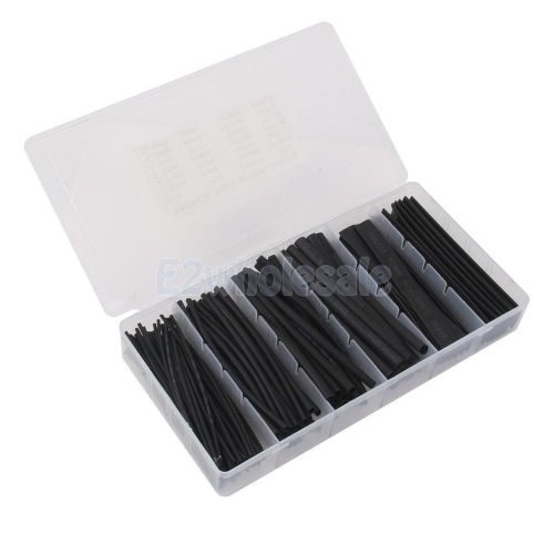 1 box assorted 150pcs heat shrinkable shrink tube sleeves black for sale