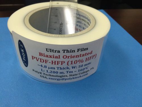 Ultrathin PVDF-HFP Film 4.8 um, biaxially oriented, 50 mm wide, 1200 m long