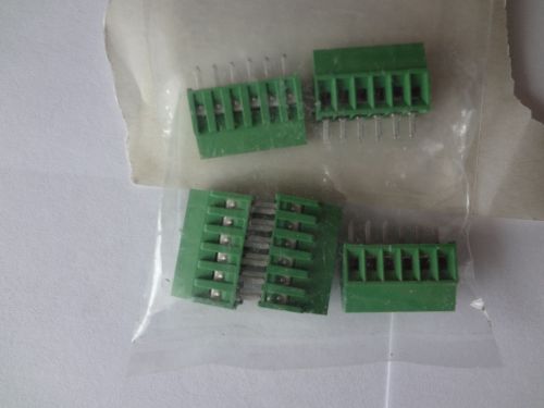 Lot of five TYCO Termination block 6 pos side 2.54mm model 282834-6