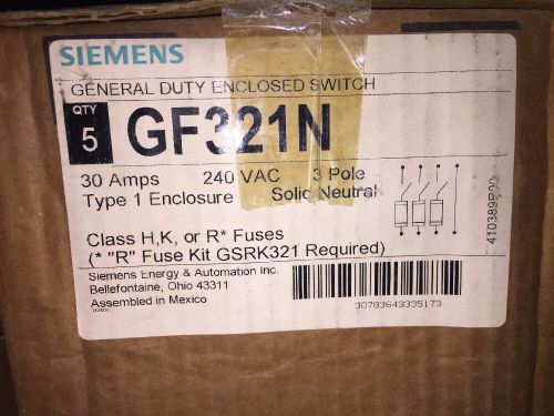 Siemens GF321N General Duty Enclosed Switch New In Box