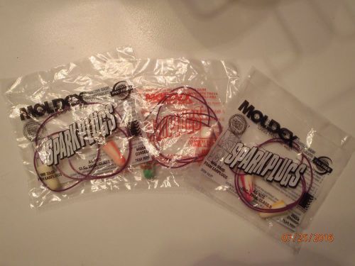 Earplugs, stringed, moldex, sparkplugs 15 pairs individually wrapped brand new for sale
