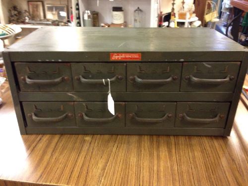 Vintage equipto 8 drawer steel metal storage cabinet - industrial great shape! for sale