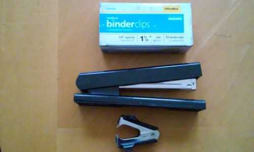 Desk Set: a Swingline Stapler, Box of Binder Clips, and Staple Remover