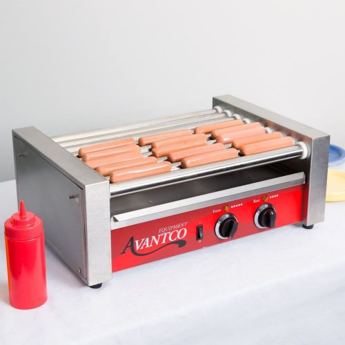 Hot Dog Roller Grill 24 Hot Dog Capacity Avantco RGSeries (120V) Stainless Steel