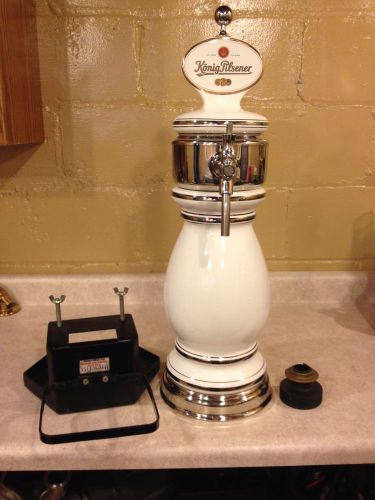 German Ceramic Beer Tap Tower dispenser- Konig Pilsner with Celli faucet perlick